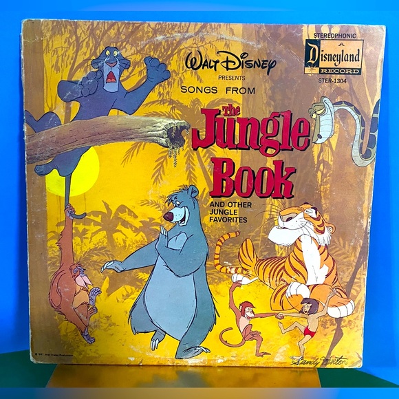 WALT DISNEY PRESENTS SONGS FROM THE JUNGLE BOOK DISNEYLAND VINYL RECORD 1967 - Picture 1 of 16